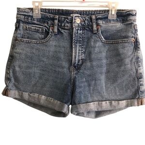 Old Navy OG High Rise Shorts Sz 12 Denim Jean Light Wash Cuffed Stretch Classic